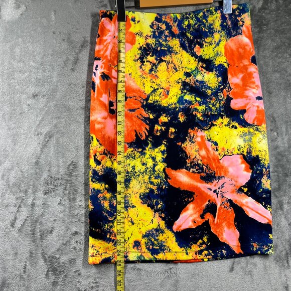 Betsey Johnson Skirt Women Medium Floral Pencil Stretch Elastic Waist Multicolor - Picture 5 of 9